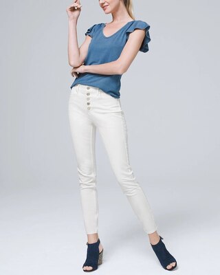 High-Rise Sculpt Button-Fly Skinny Jeans