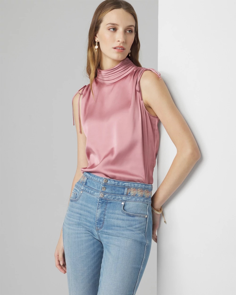 Mockneck Shell Top