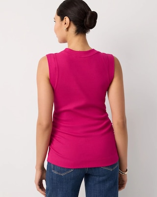 WHBM FORME™ Ribbed Stretch Ruched Side Tank click to view larger image.