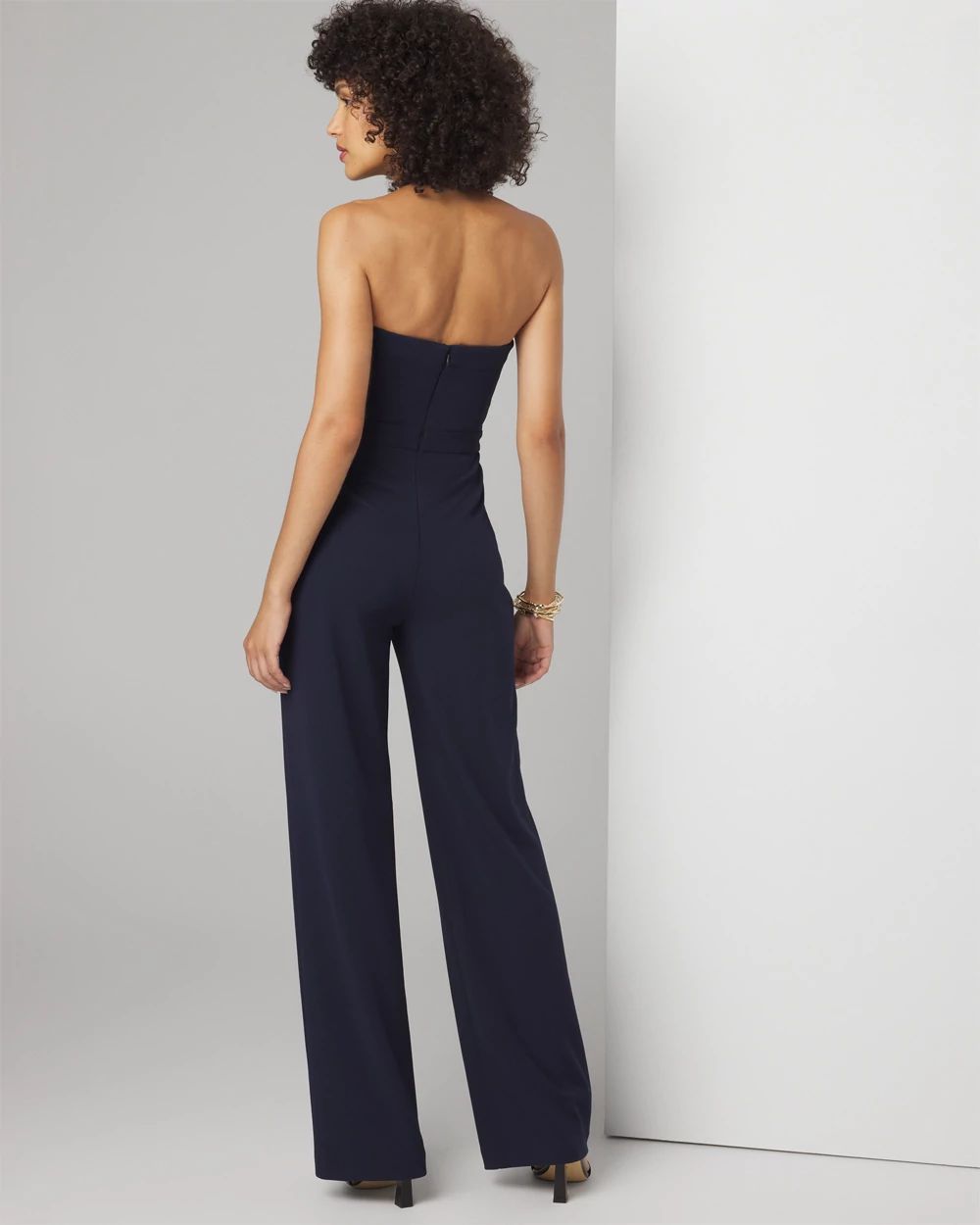 Petite Strapless Draped Jumpsuit