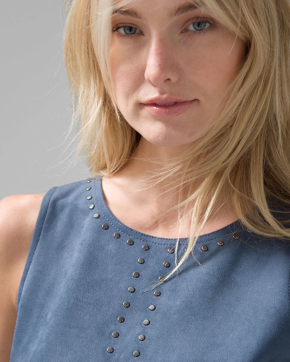 Studded Vegan Suede Sheath Dress