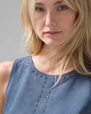 Studded Vegan Suede Sheath Dress