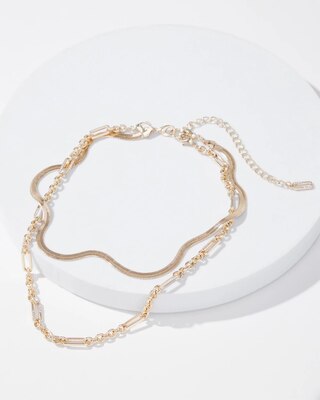 Convertible Gold Snake Chain Multi-Strand Necklace