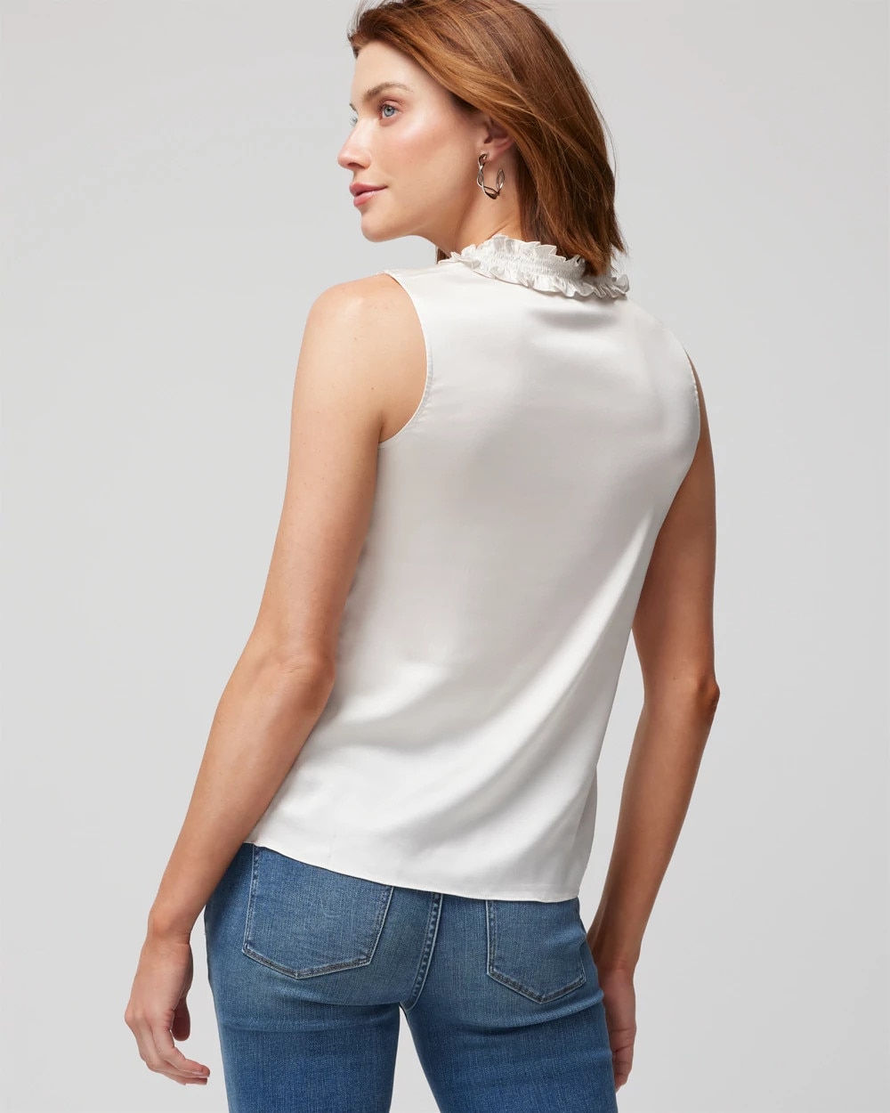 Satin Ruched Neck Shell - image 4