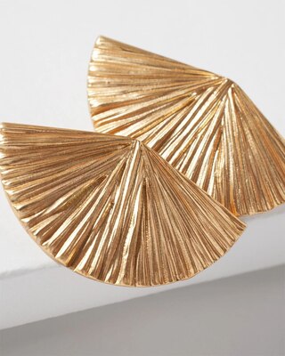 Goldtone Fan Earrings