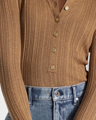 Ribbed Henley Sweater click to view larger image.