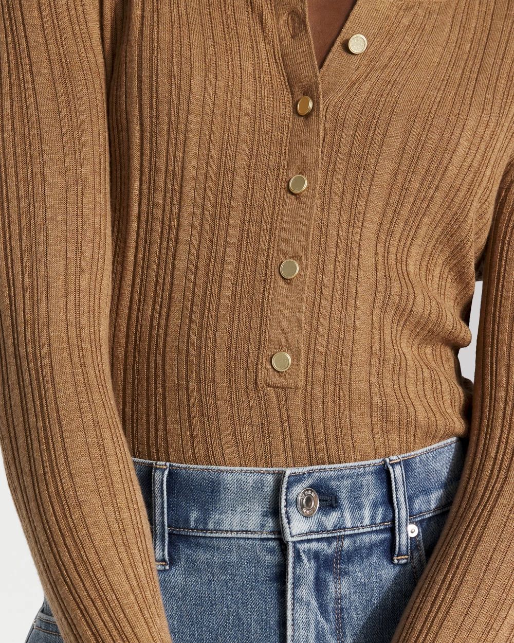 Ribbed Henley Sweater