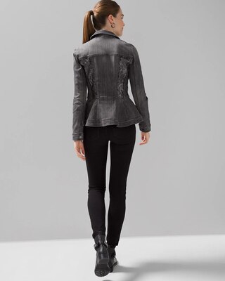 Lace Inset Denim Trucker Jacket