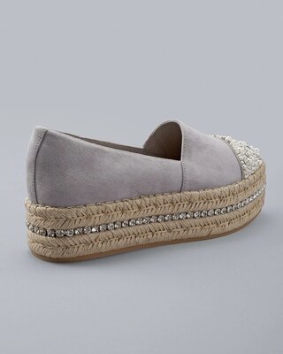 Jeweled Suede Platform Espadrilles