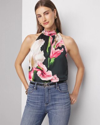 Halter Pleated Shell