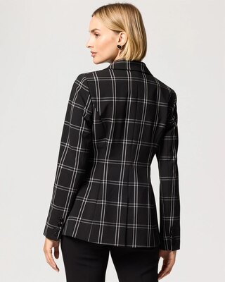 Petite WHBM® Luxe Stretch Plaid One-Button Blazer click to view larger image.