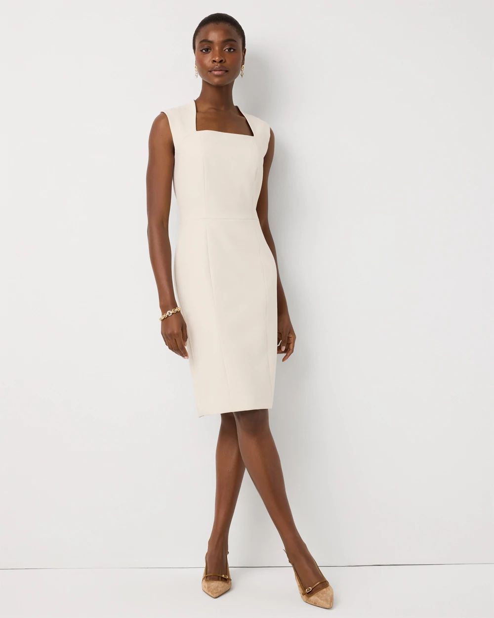 Square Neck Sheath Dress