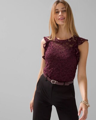 High-Neck Lace Shell