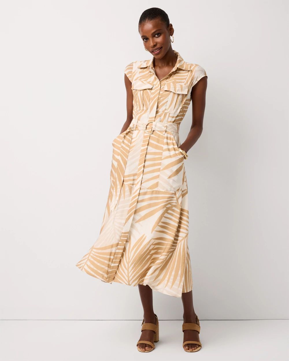 Floral Utility Shirt Dress