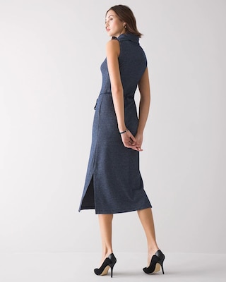 Sleeveless Cowlneck Midi Sweater Dress click to view larger image.