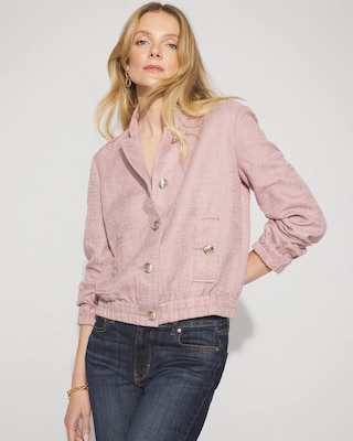 Petite Tweed Bomber Jacket