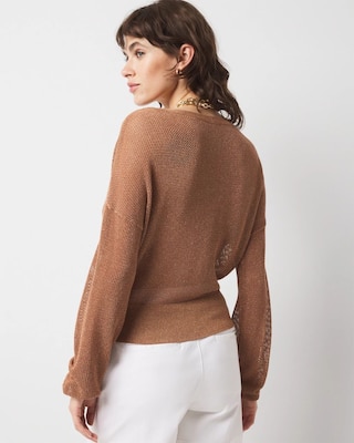 Bronze Shimmer Surplice Sweater click to view larger image.