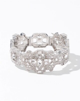 Art Deco Silver Stretch Bracelet