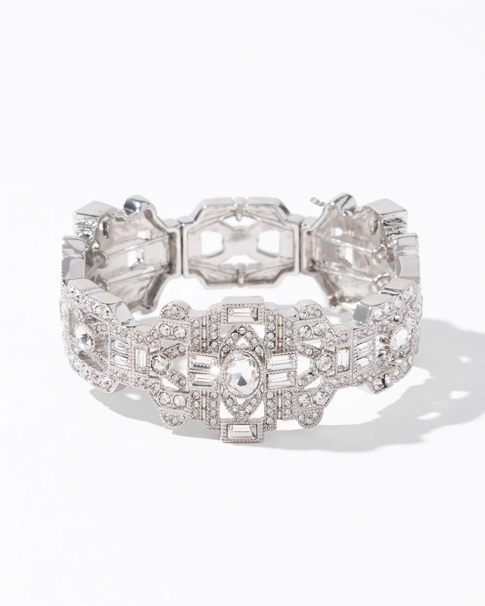 Art Deco Silver Stretch Bracelet