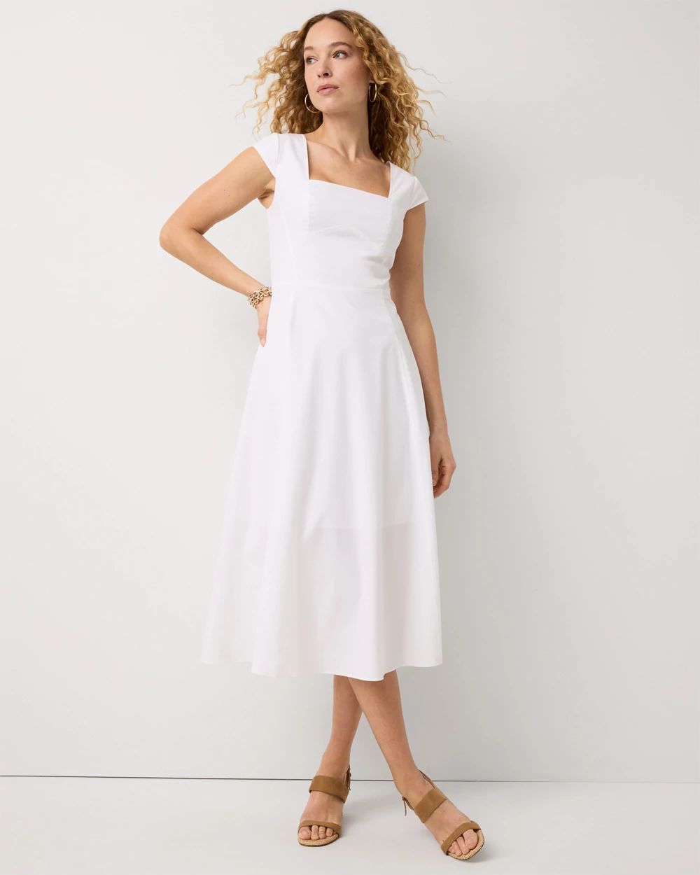Poplin Midi Dress