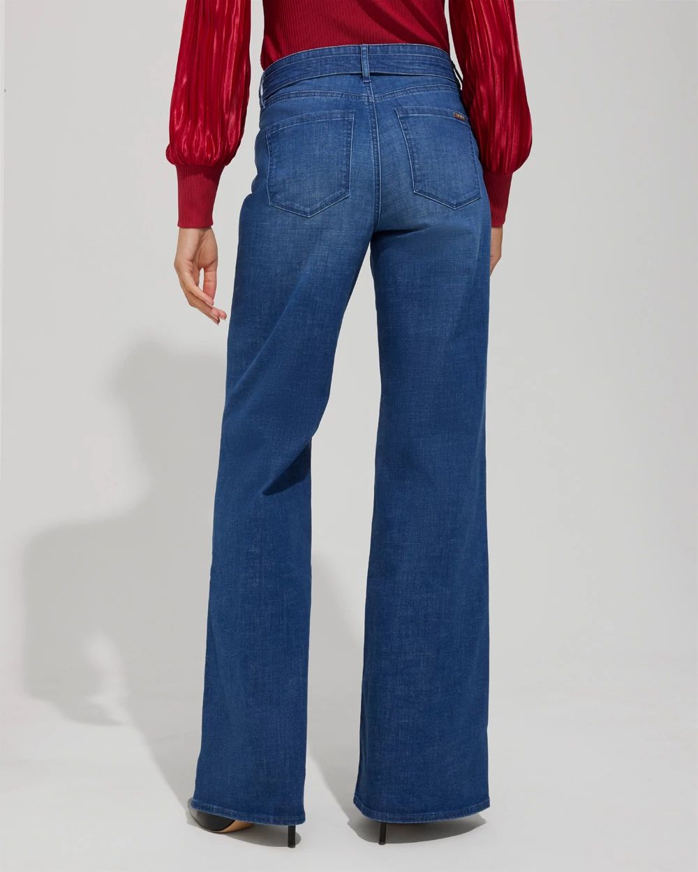 Outlet WHBM Belted High Rise Wide Leg Jeans