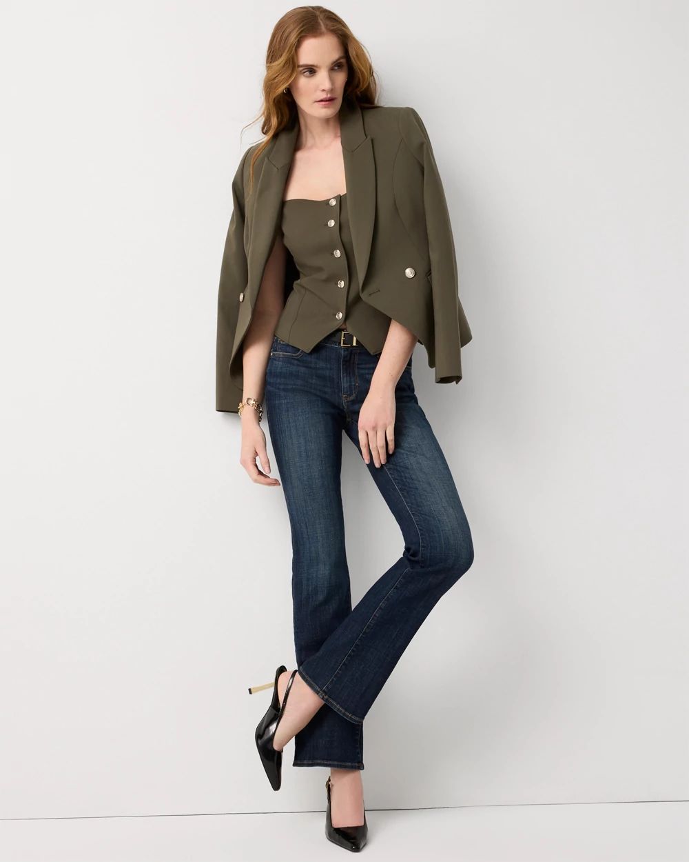 Petite Button Front Vest