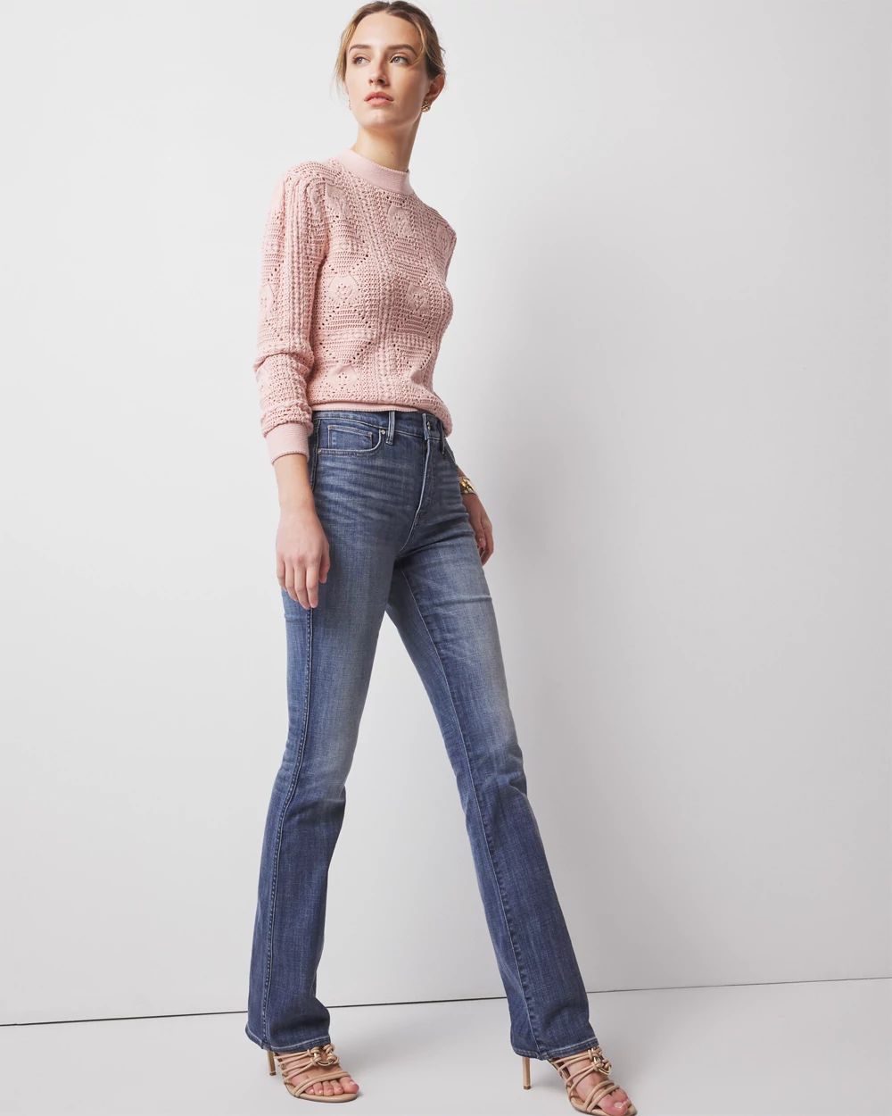 Petite High-Rise Everyday Soft Denim™ Skinny Flare Jeans