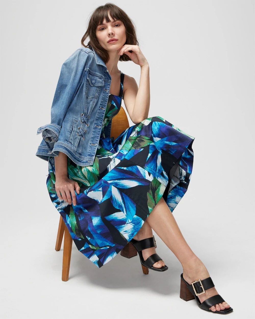 Fit-and-Flare Midi Dress