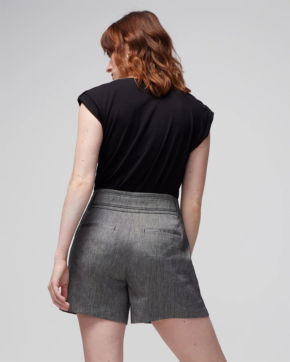 Extra High-Rise Linen Button Shorts
