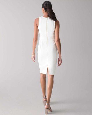 Luxe Stretch Sleeveless Button Detail Dress click to view larger image.