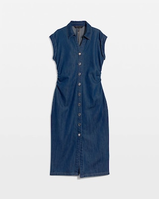 Button Front Midi Shirt Dress click to view larger image.