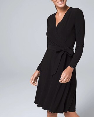 Long-Sleeve Reversible Matte Jersey Dress