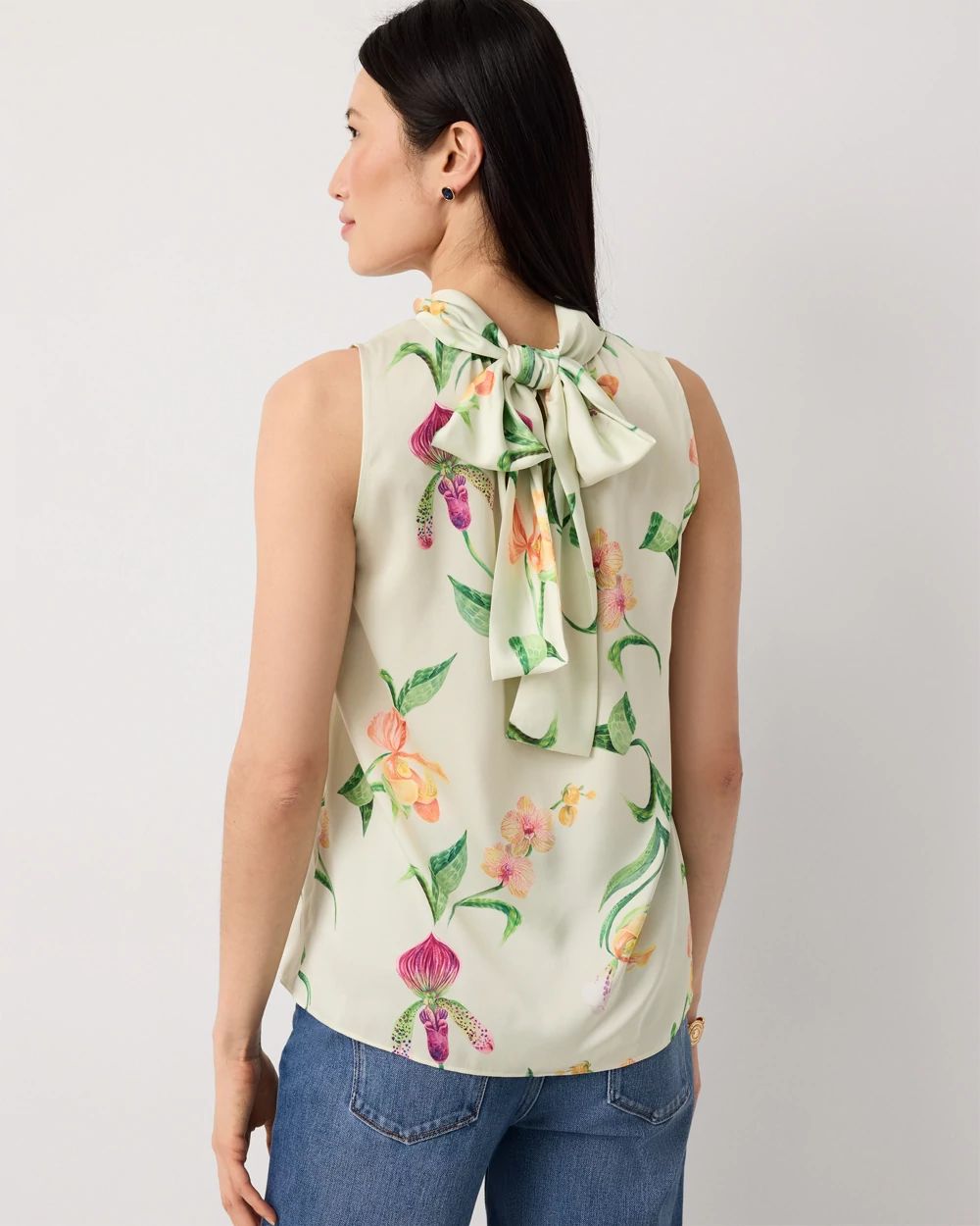 Bow Back Satin Halter Blouse click to view larger image.