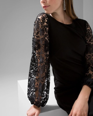Lace Sleeve Shift Dress