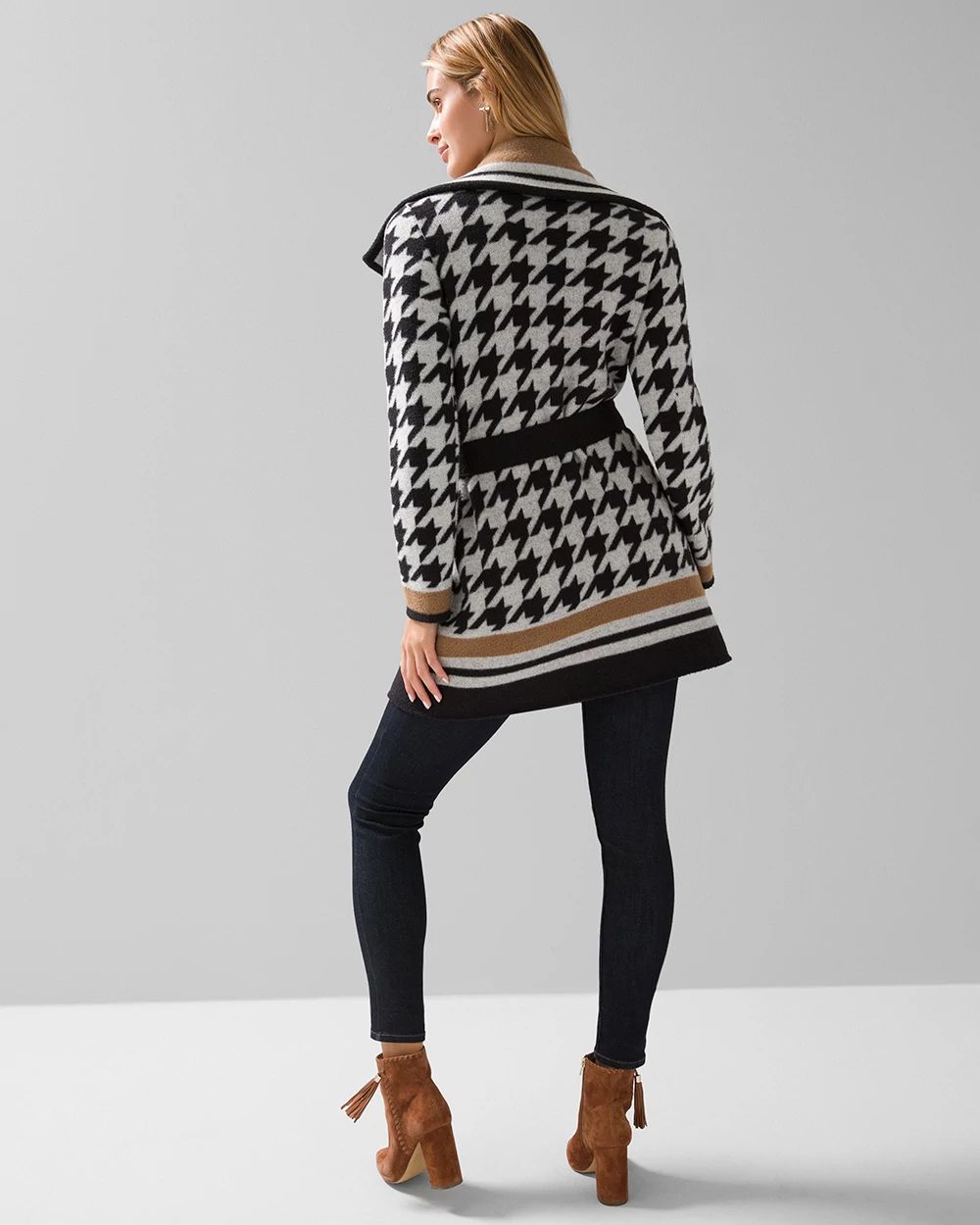White house black market houndstooth jacket top
