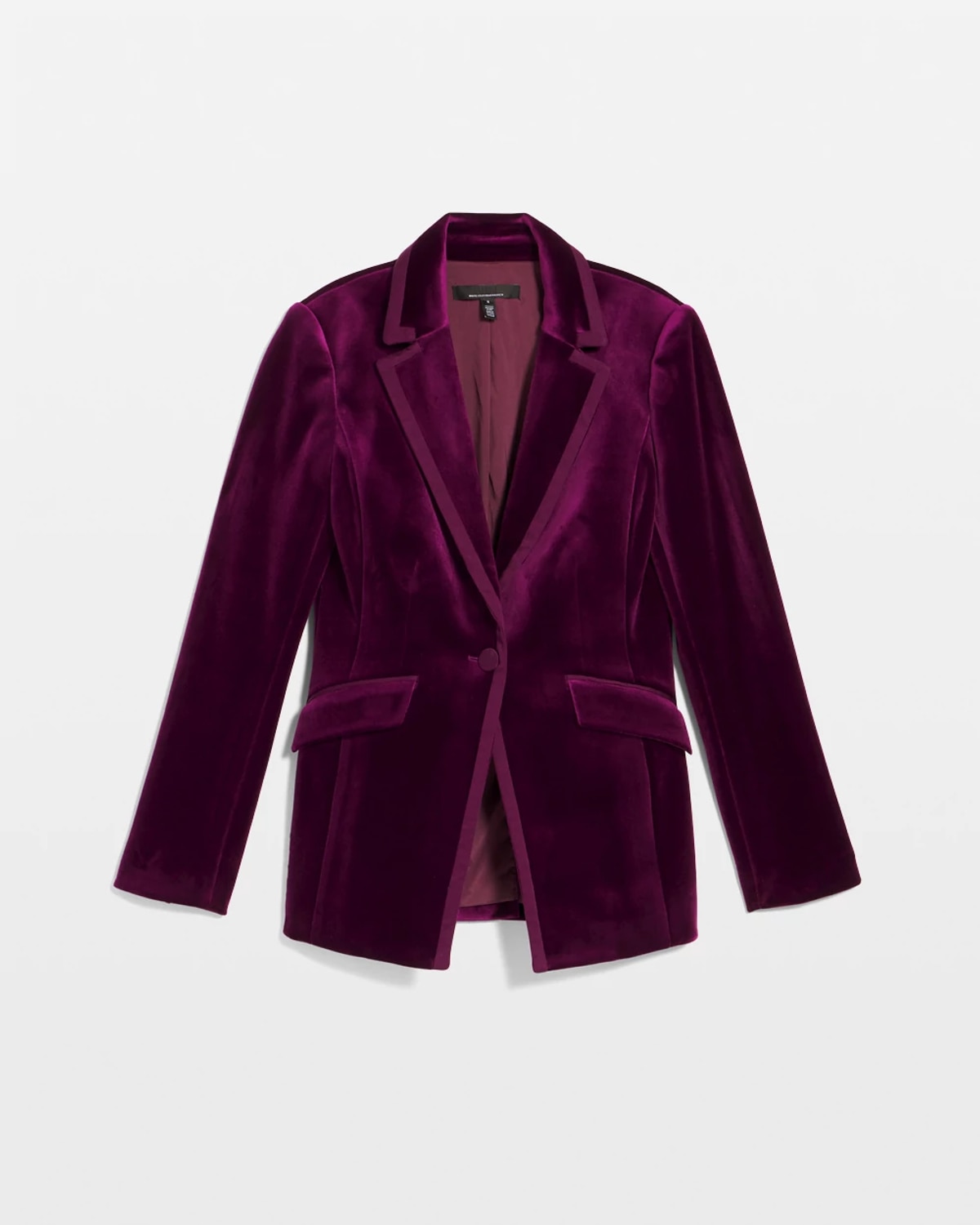White House Black Market One-button Velvet Blazer In Purple