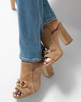 Suede Mule with Chain