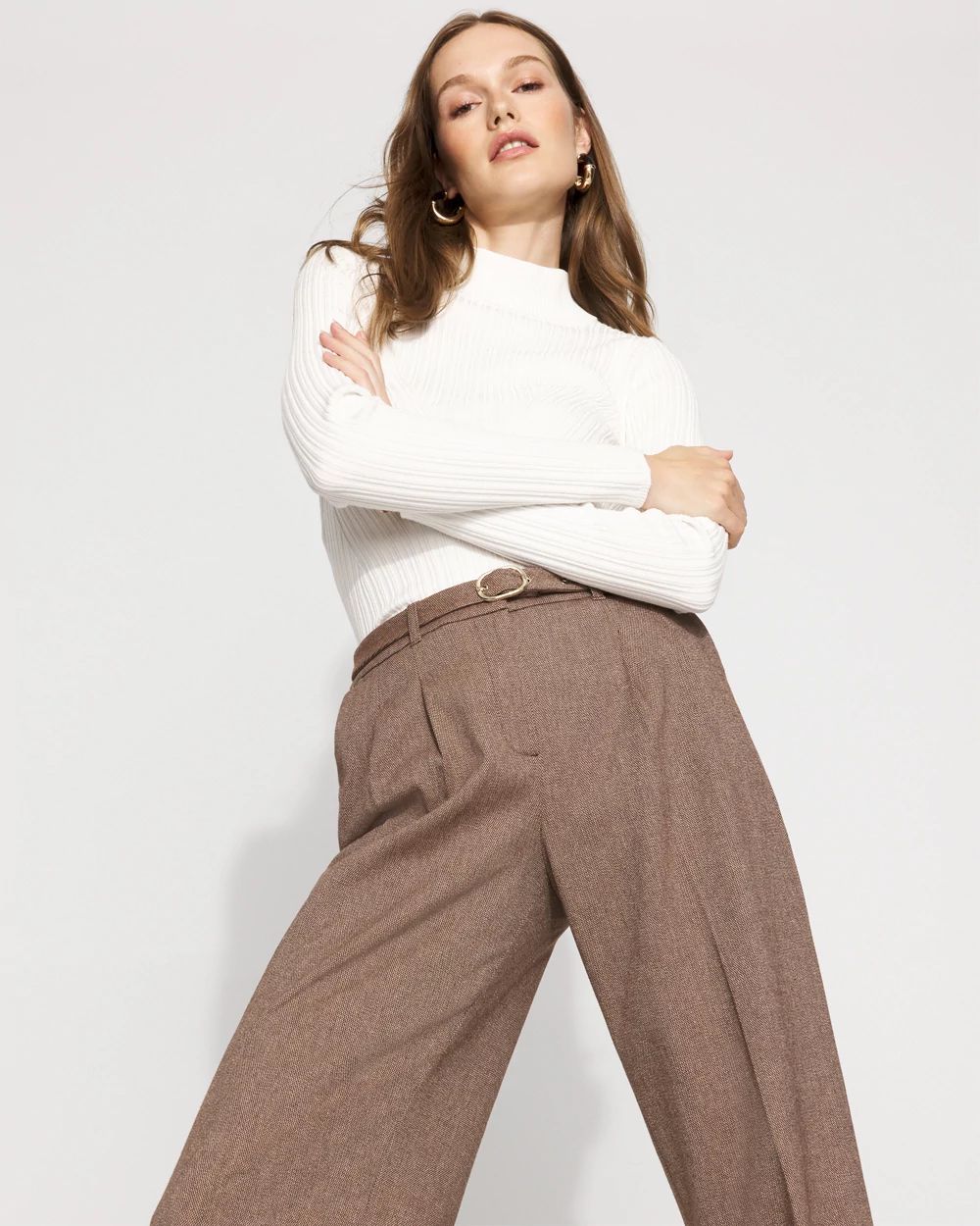 Petite Essential Mock Neck Rib Sweater