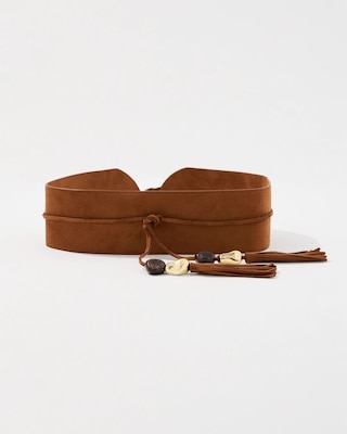 Faux Suede Tassel Obi Waist Belt click to view larger image.