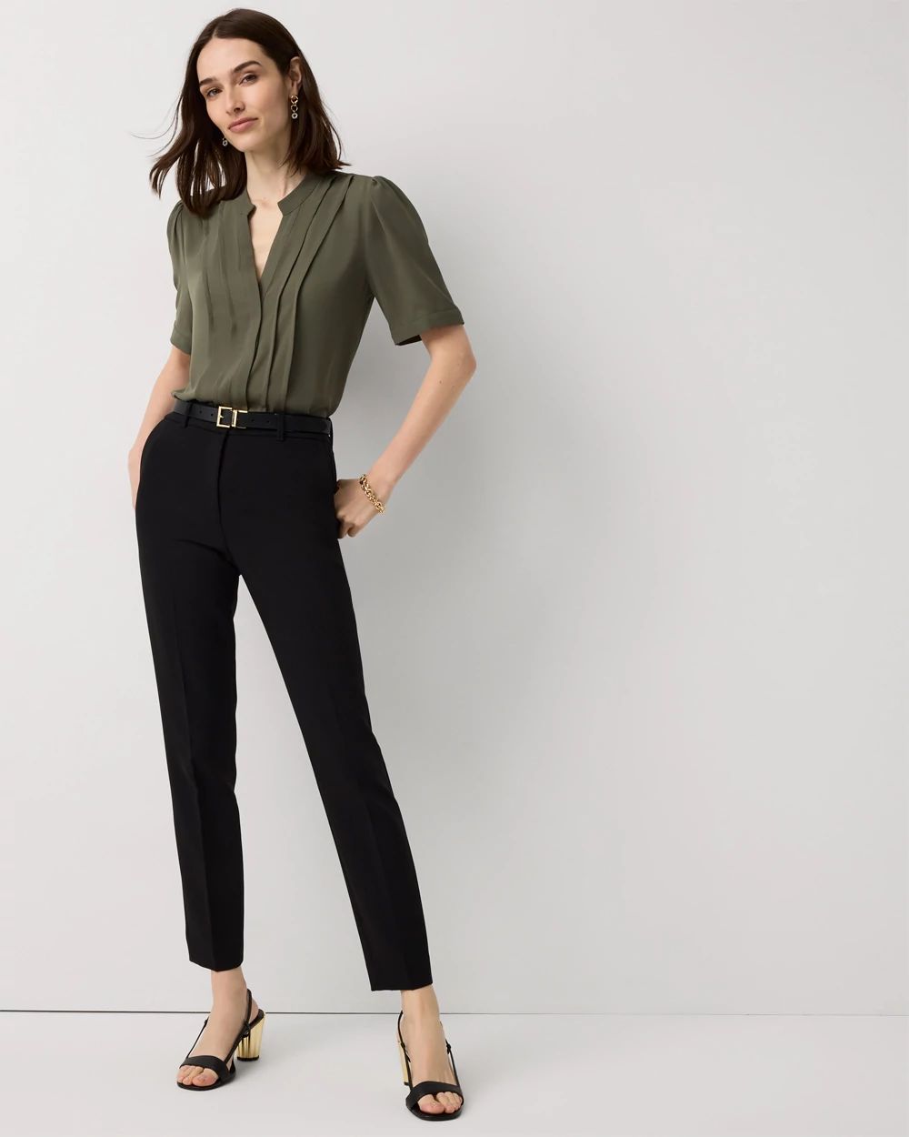 Pleated Crepe Shirt click to view larger image.