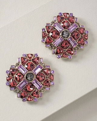 Plum Rhinestone Jewelry Clips click to view larger image.