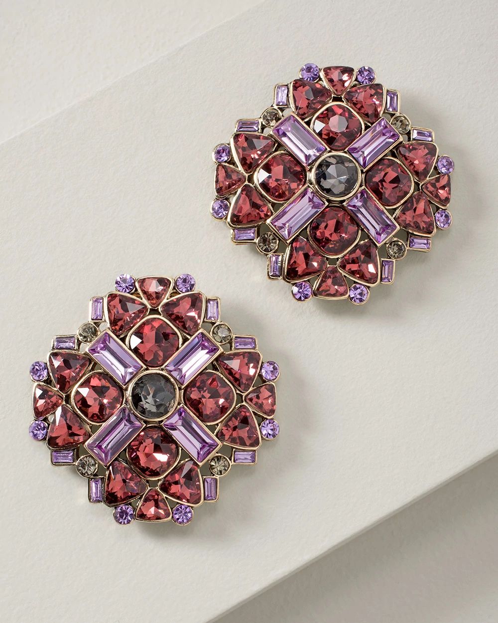 Plum Rhinestone Jewelry Clips click to view larger image.