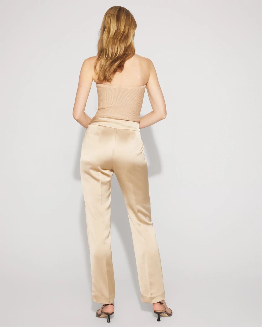 Zoey Satin Straight Pant