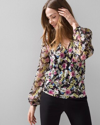 Matte Jersey Surplice Blouse