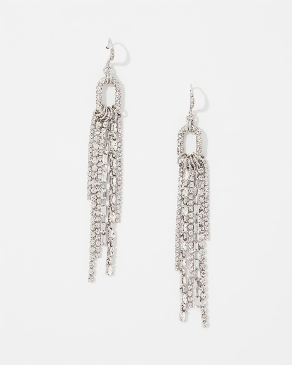 Rhinestone Fringe Drop Earrings