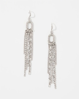 Rhinestone Fringe Drop Earrings click to view larger image.