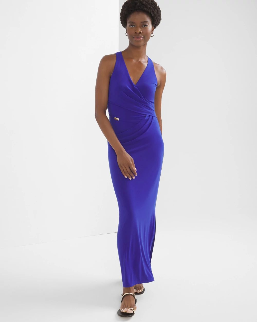 Sleeveless Matte Jersey Maxi Dress