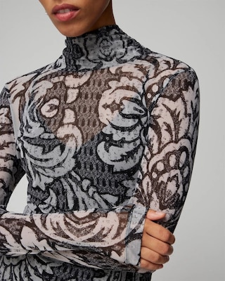 Long Sleeve Mesh Turtleneck