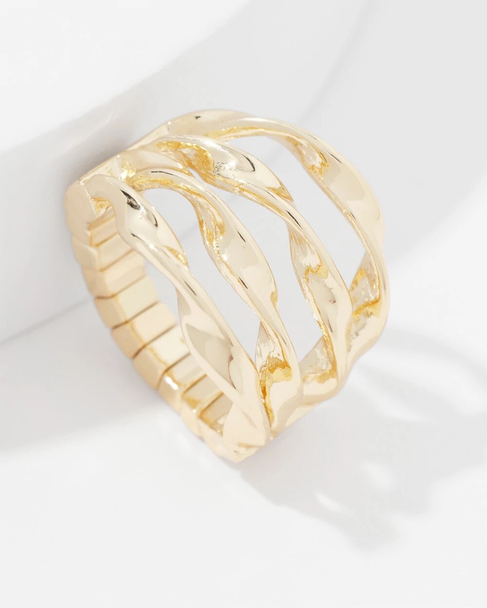 Gold Twisted Stretch Ring - image 4