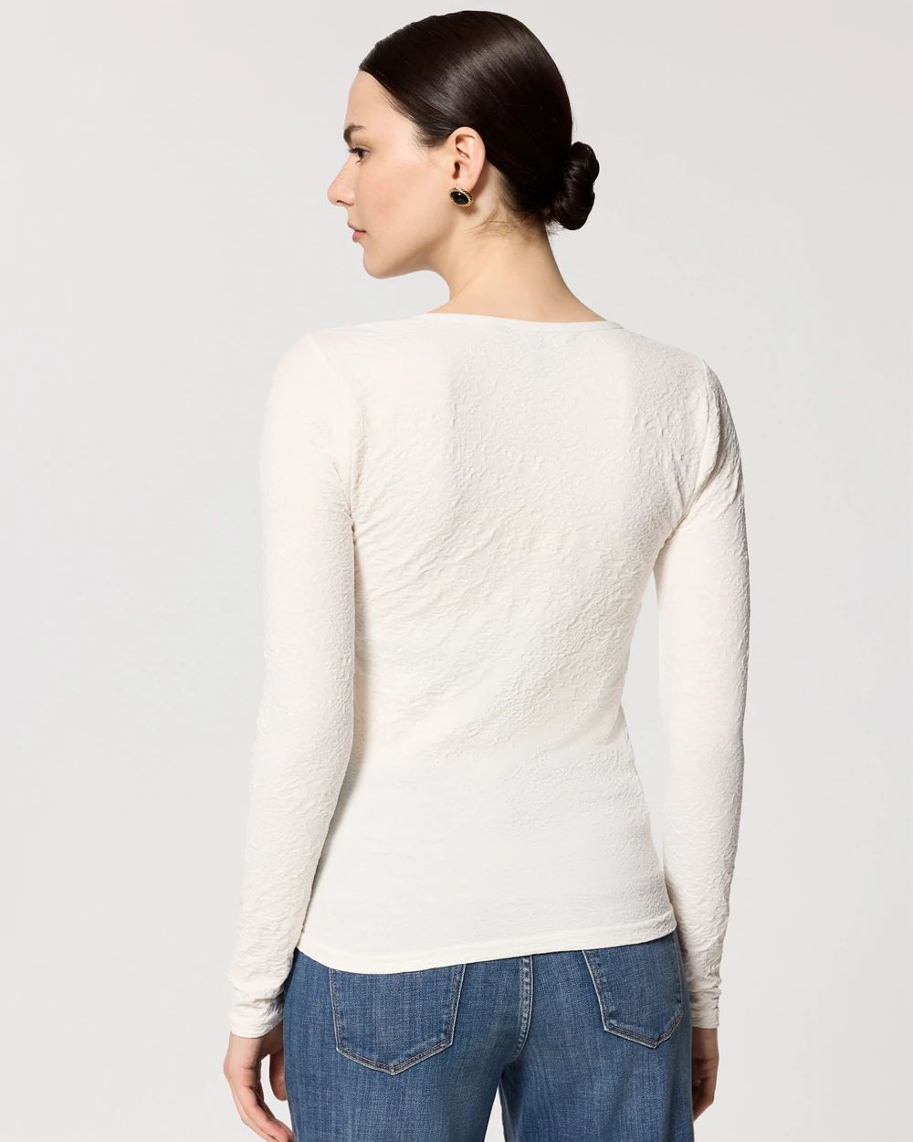 Seamless V-neck Long Sleeve Top click to view larger image.